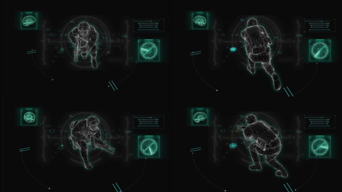 HUD科技界面野战士兵进击动画展示