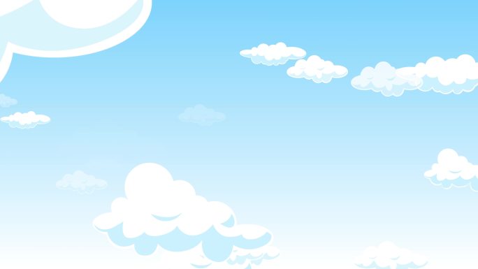 4K卡通蓝天白云背景素材