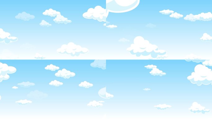 4K卡通蓝天白云背景素材