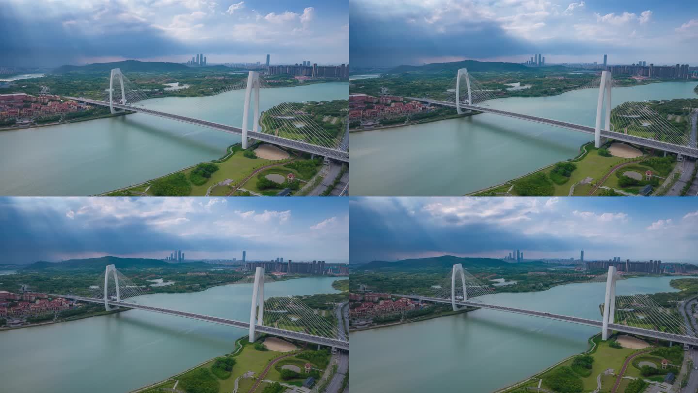 南宁青山大桥侧面环绕延时4k