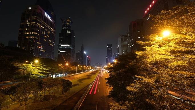 4K延时深圳夜景车流光轨