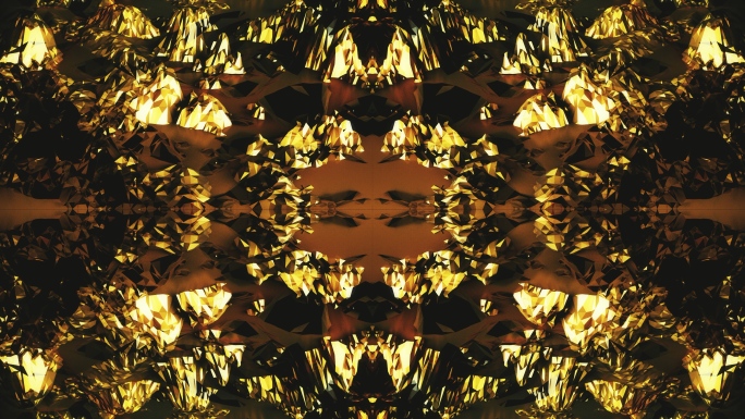 【4K时尚背景】金色立体繁花意象抽象艺术