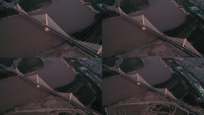 鸟瞰济南建邦黄河大桥