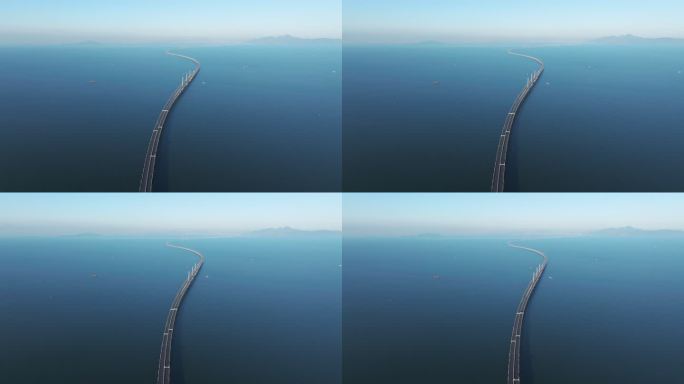 港珠澳大桥全景俯视航拍