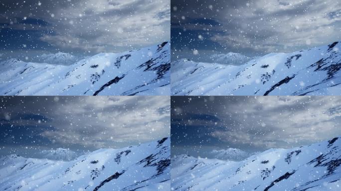 下雪飘雪雪山冰山