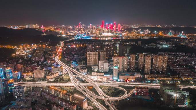 南宁青竹立交夜景横移延时4k