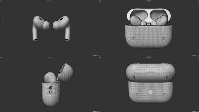 苹果五代pro2无线蓝牙耳机C4D模型