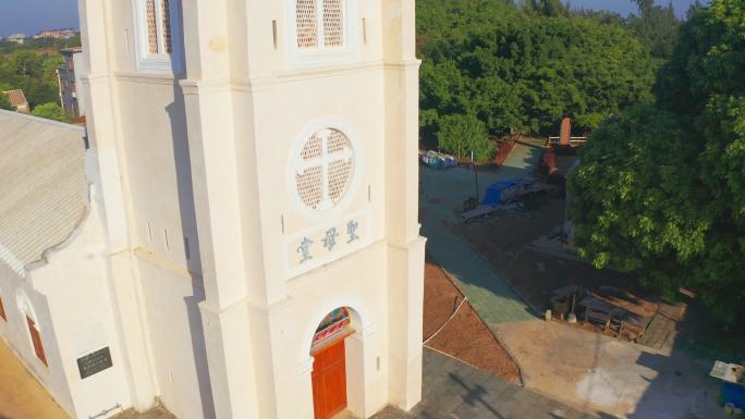 广西涠洲岛圣母堂航拍视频