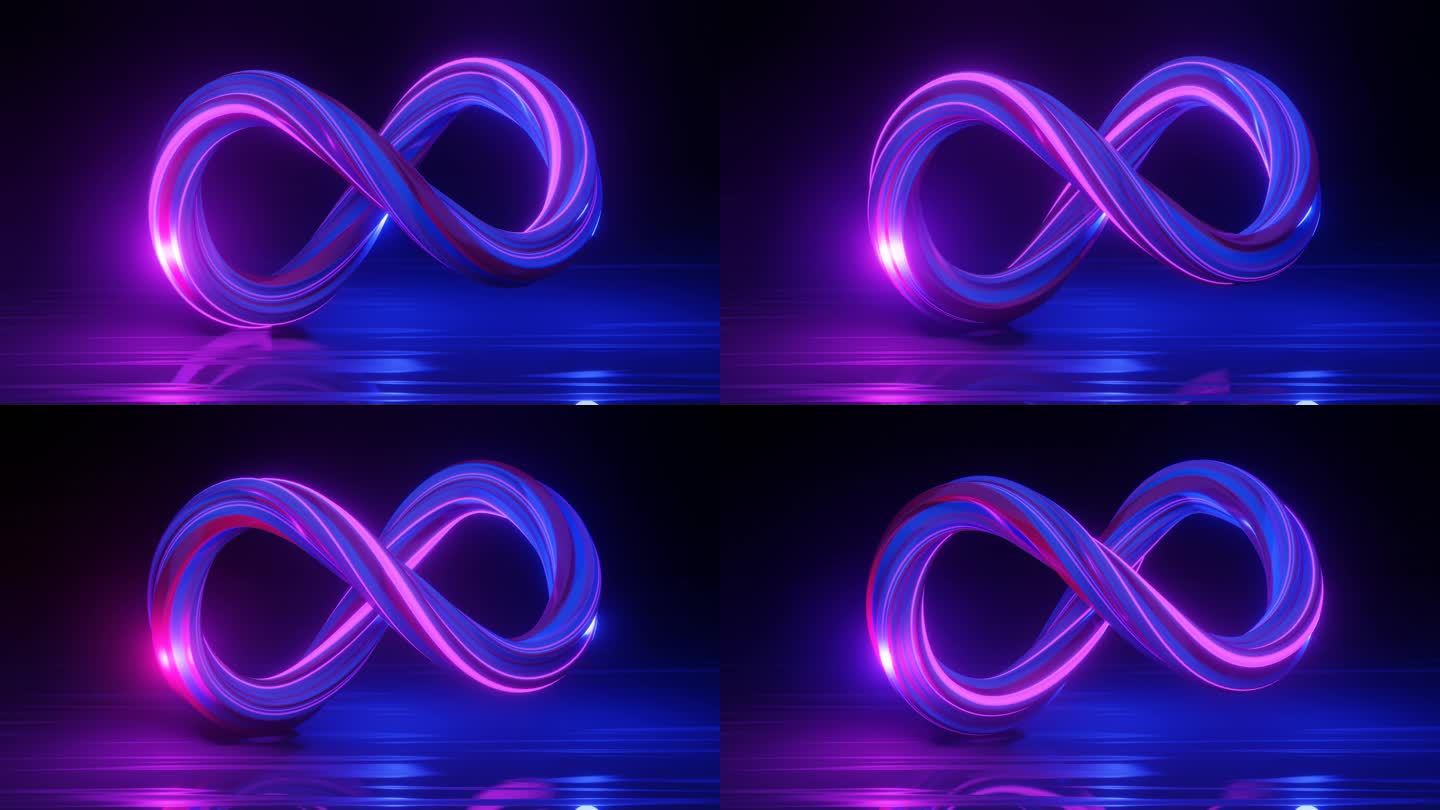 4K 原创蓝紫色科幻无限循环发光圈