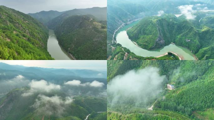 卢氏双龙湾东虎岭航拍山水空镜1