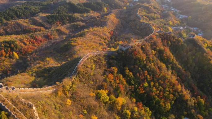 航拍秋日北京密云墙子路长城