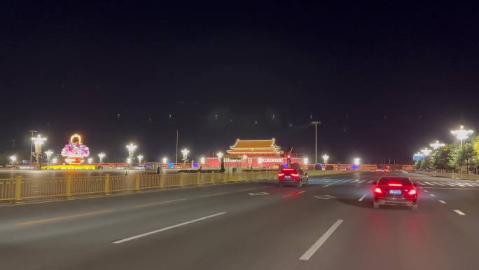 天安门广场北京夜景长安街前门国庆