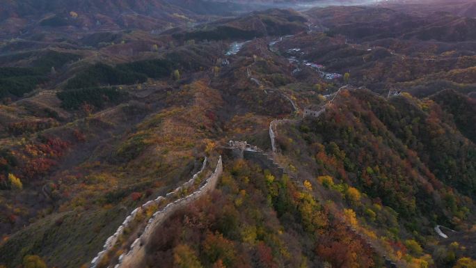 航拍秋日北京密云墙子路长城