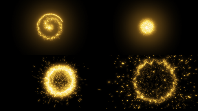 金色粒子汇聚爆炸消散