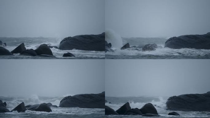 海岸浪涛-慢镜头