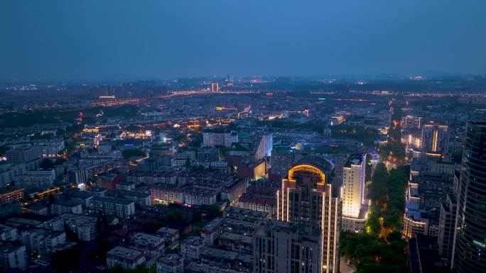南京城市夜景航拍