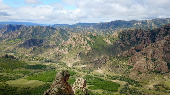 赤峰市克什克腾旗大青山航拍风景马群羊群