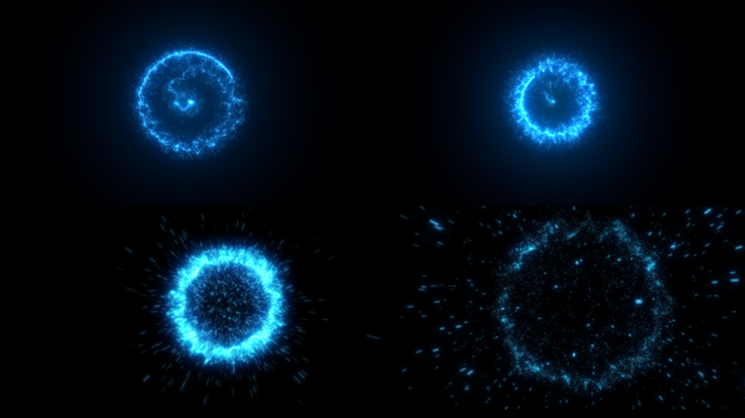 蓝色粒子汇聚之后爆炸