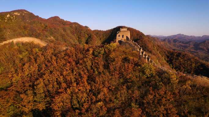 航拍秋日北京密云墙子路长城