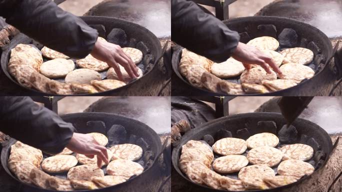 烧饼做烧饼卖烧饼