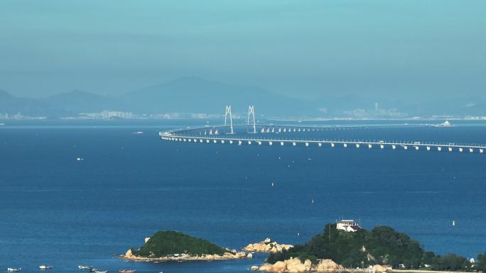 航拍珠海九州岛与港珠澳大桥中国结航拍