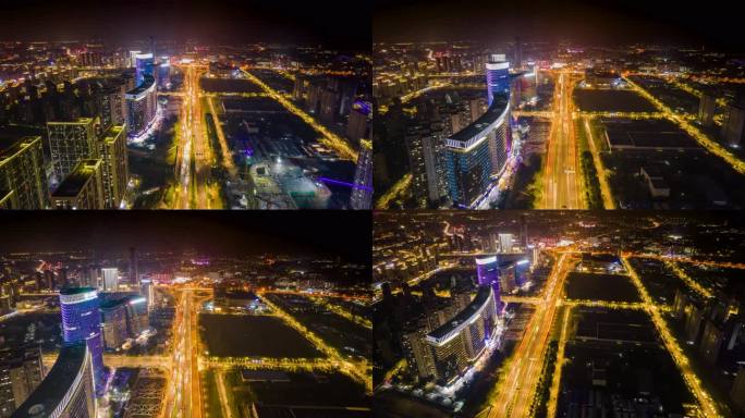 8K南京江北新区明发新城中心夜景延时