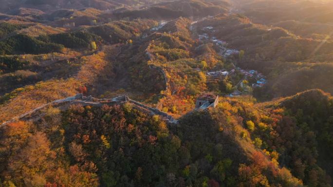 航拍秋日北京密云墙子路长城