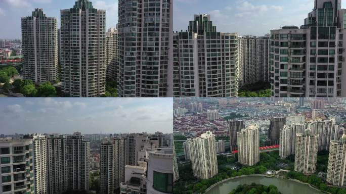 上海小区高楼大厦居民楼房地产航拍