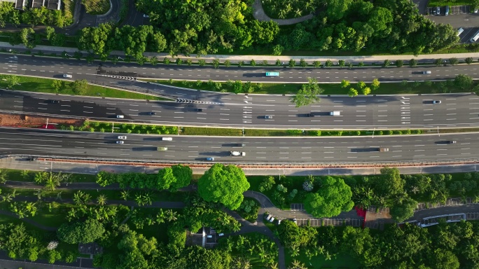 4K早晨的深圳公路车辆