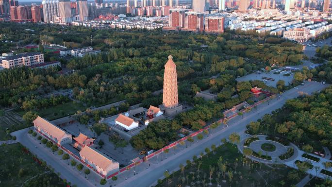 海宝塔古建筑寺庙文物景区八角塔古建塔佛塔