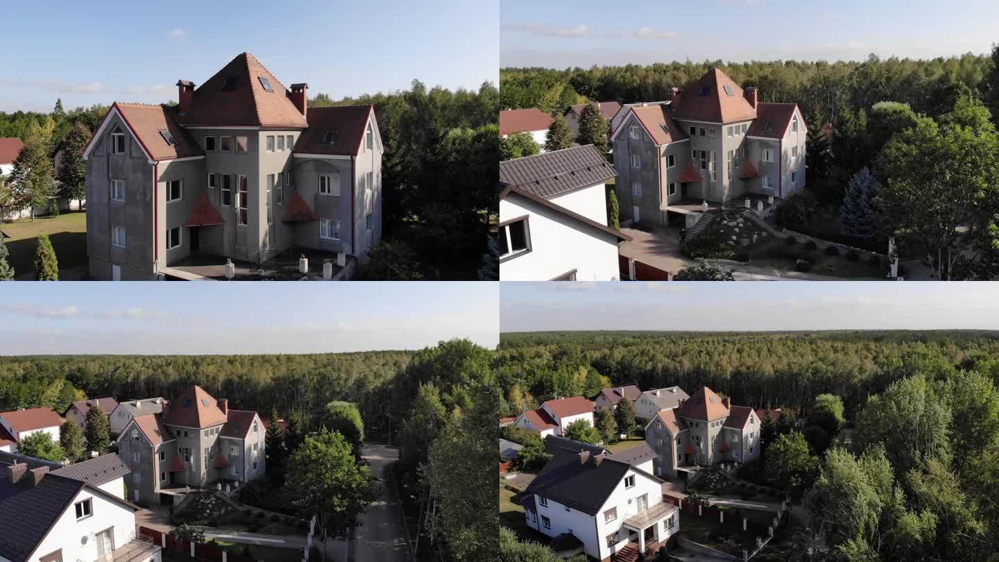 国外欧洲白俄罗斯民居区别墅平民航拍