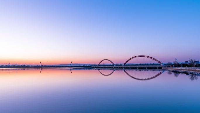 张家口明湖桥清河南桥夜景