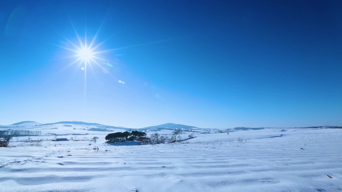 历史再现 白雪皑皑 古人骑马 蓝天白云