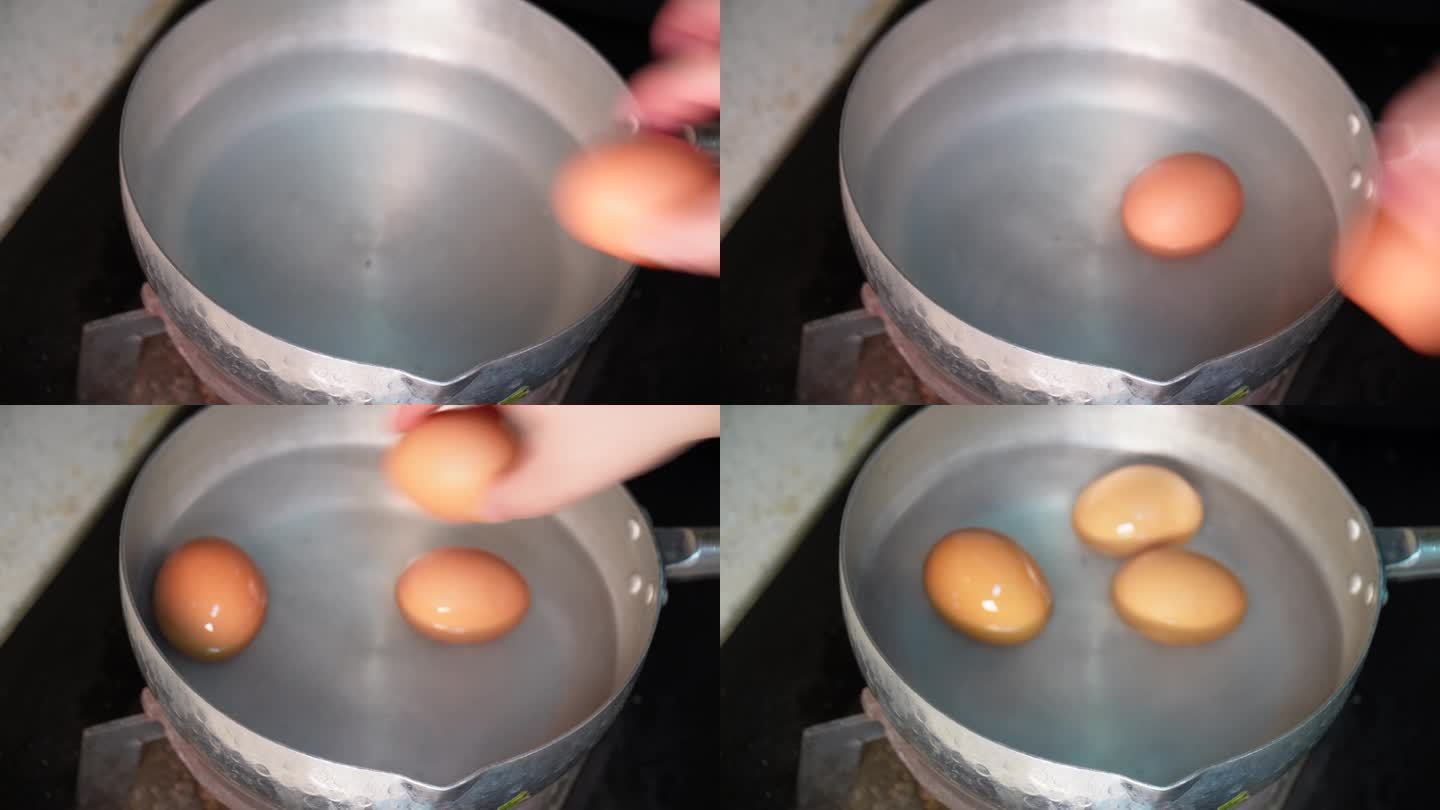 煮鸡蛋剥鸡蛋壳切鸡蛋
