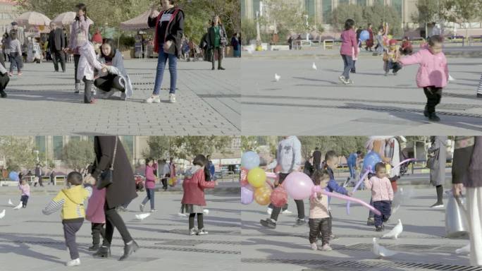 新疆喀什人民广场孩童