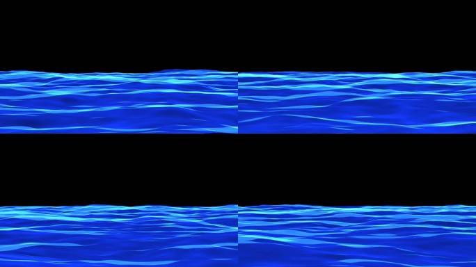 4K蓝色矢量流动的水面冲屏无缝循环