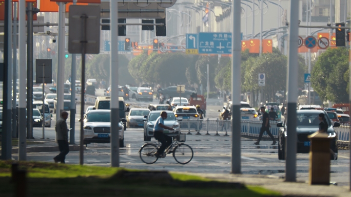 上班道路车流（升格拍摄）