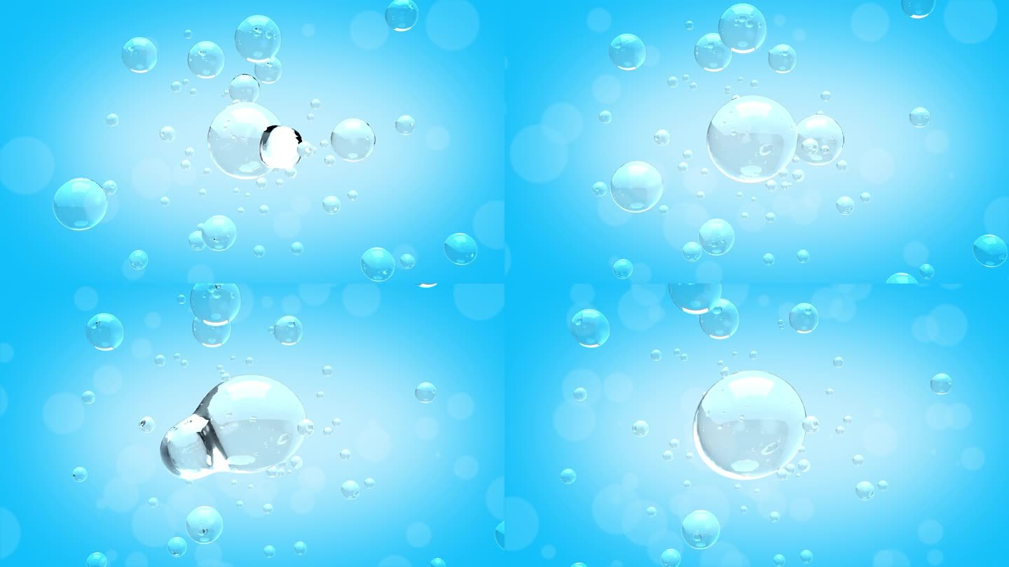 4k化妆品水分子水滴融合动画视频