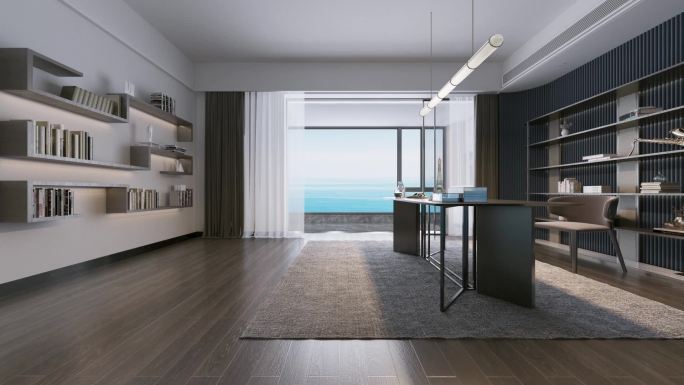 质感靠海大平层卧室卫生间主卧