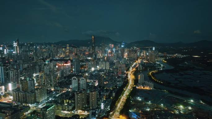 【4k】深圳福田区城市夜景