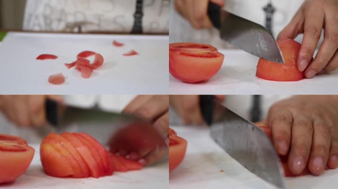 切 西红柿 素材