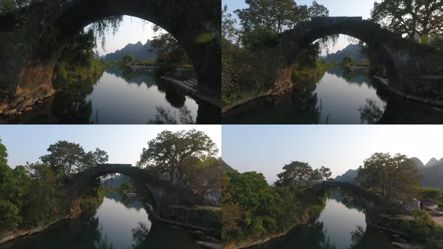 桂林山水桥洞风景