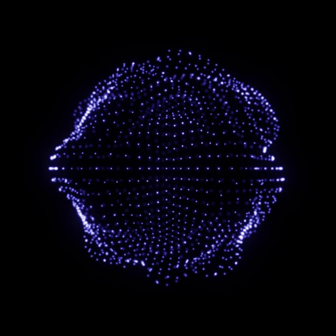 全息粒子波动球体 循环 透明通道