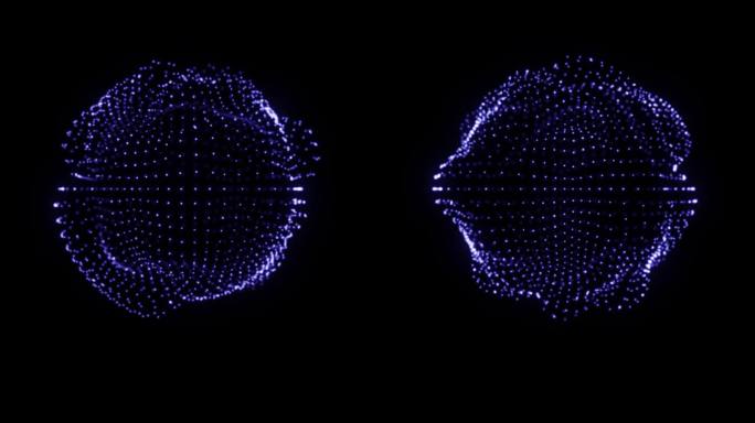 全息粒子波动球体 循环 透明通道