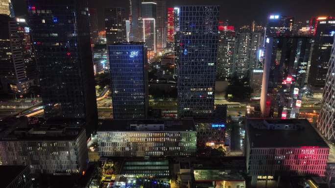 深圳南山区软件园夜景航拍
