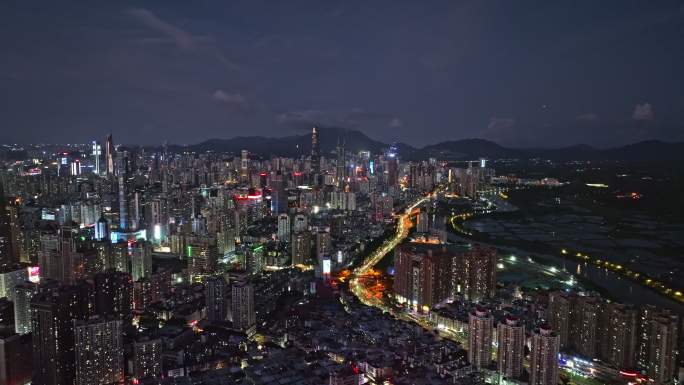 【4k】深圳福田区城市夜景