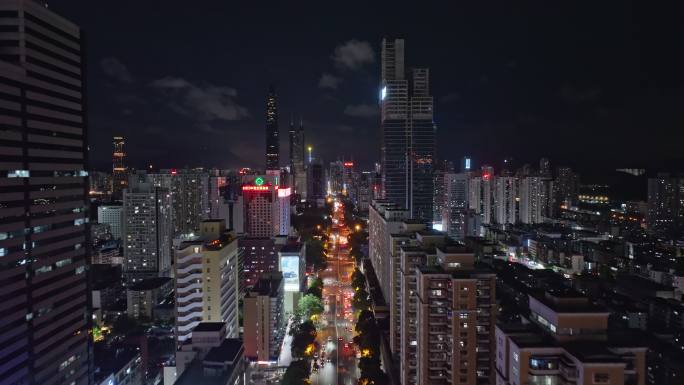 【4k】深圳福田区深南大道夜景