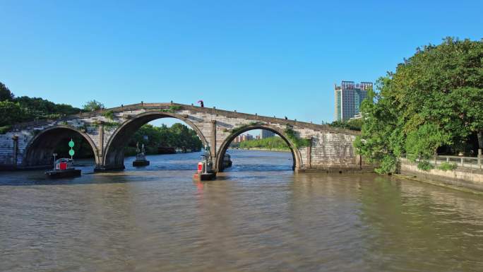 【合集】杭州拱宸桥大运河航拍 多镜头