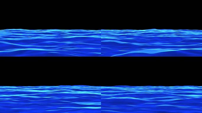 4K蓝色矢量流动的水面无缝循环