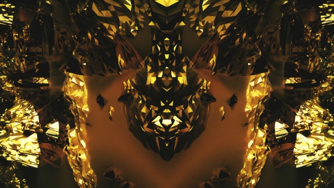 【4K时尚背景】黑金立体繁花意象抽象艺术